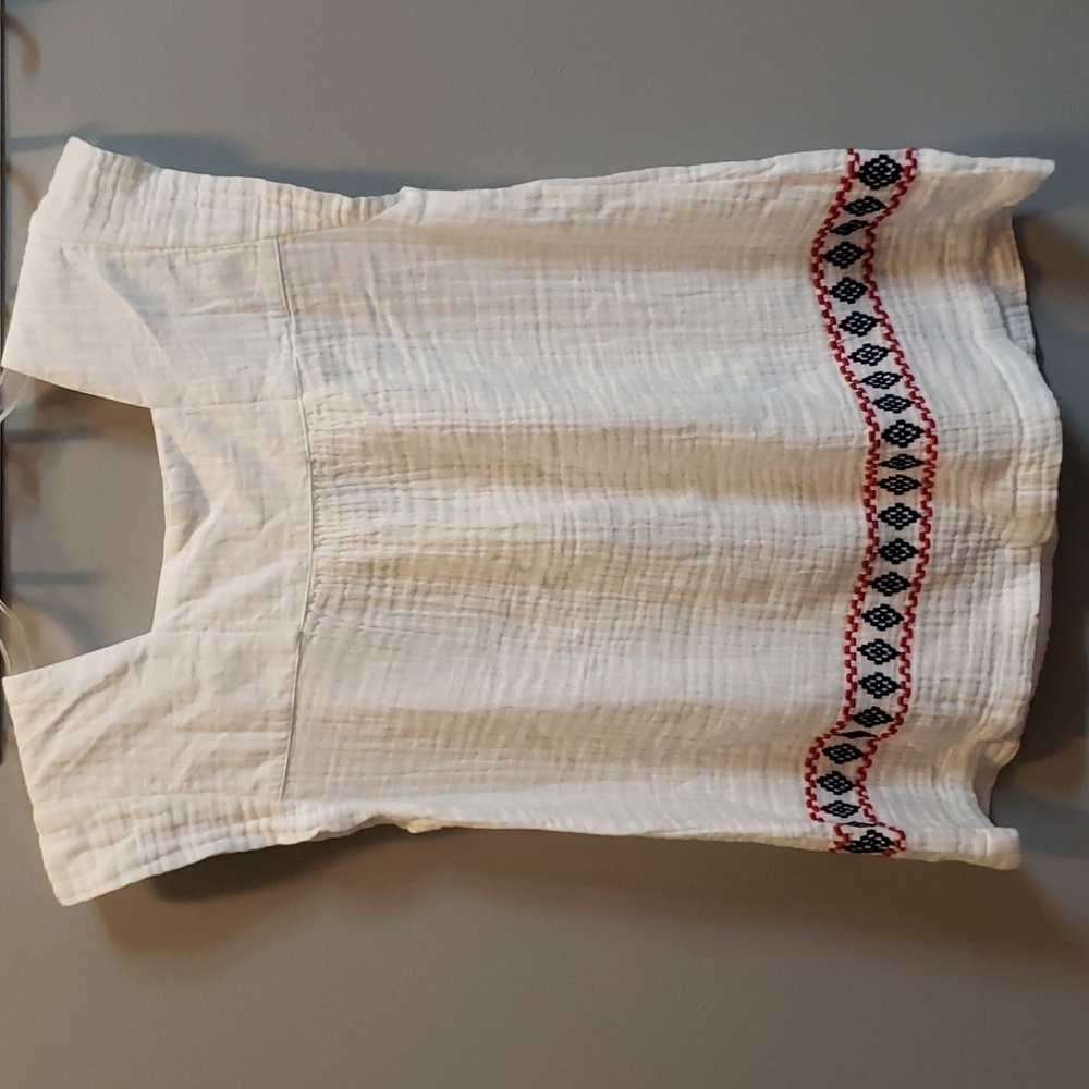 Beachlunchlounge 100% Cotton Embroidered Cap Sleeve Top, Small - Picture 6 of 6